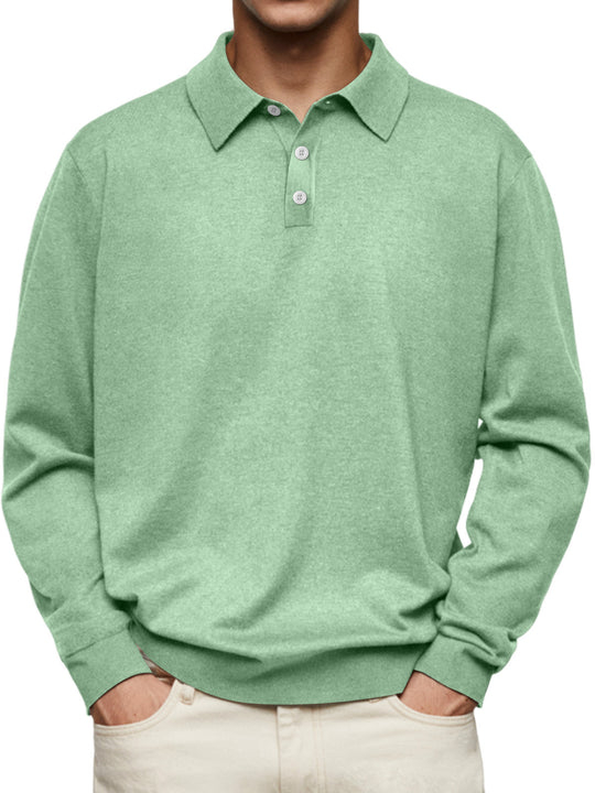 Herren Langarm-Polohemd aus weichem Baumwollmix EB