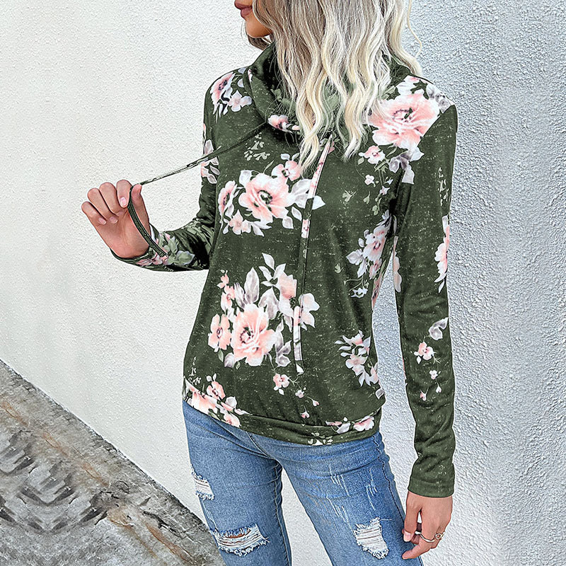 Damen Kapuzenpullover mit floralem Design und modernem Schnitt EB