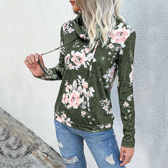 Damen Kapuzenpullover mit floralem Design und modernem Schnitt EB