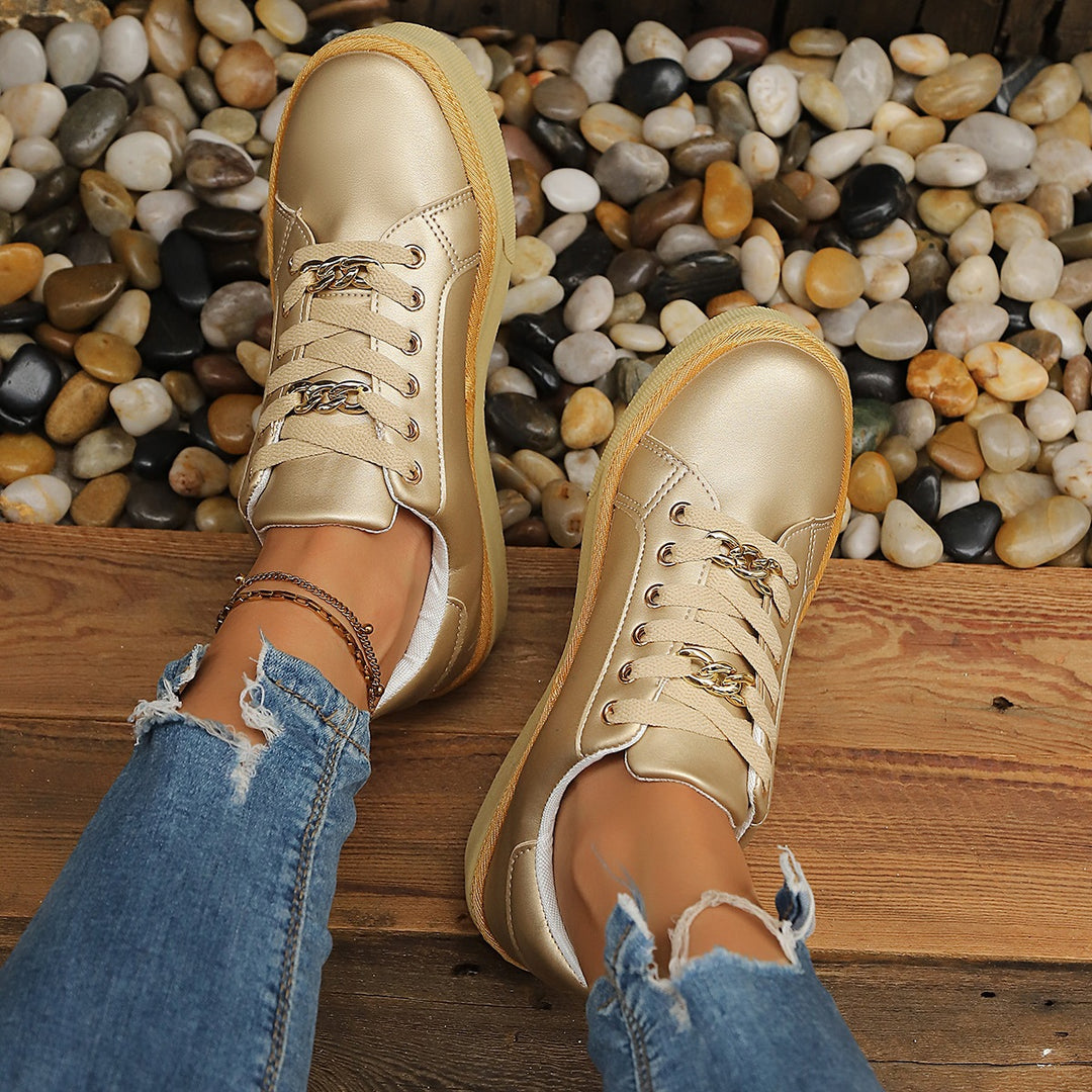 Damen Sneakers mit goldenen Akzenten EB