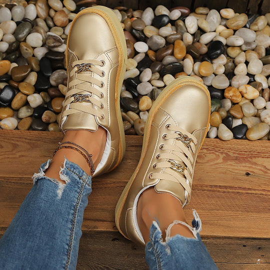 Damen Sneakers mit goldenen Akzenten EB