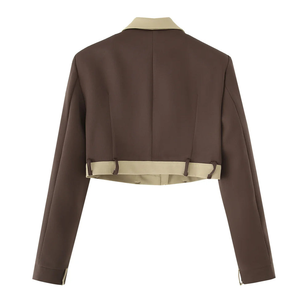 Damen cropped Blazer- und Hosen-Ensemble EB