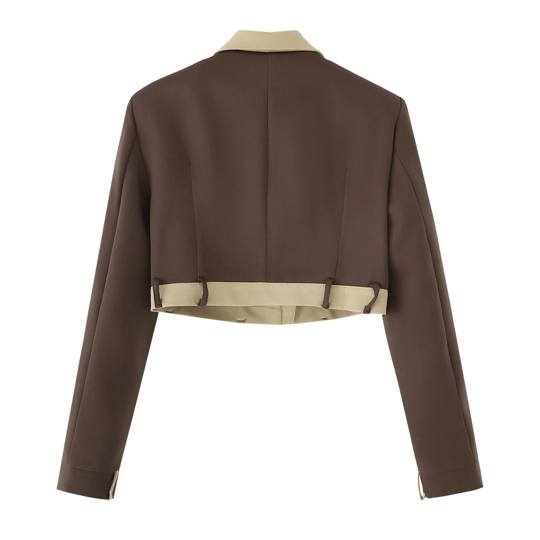 Damen cropped Blazer- und Hosen-Ensemble EB