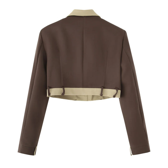 Damen cropped Blazer- und Hosen-Ensemble EB