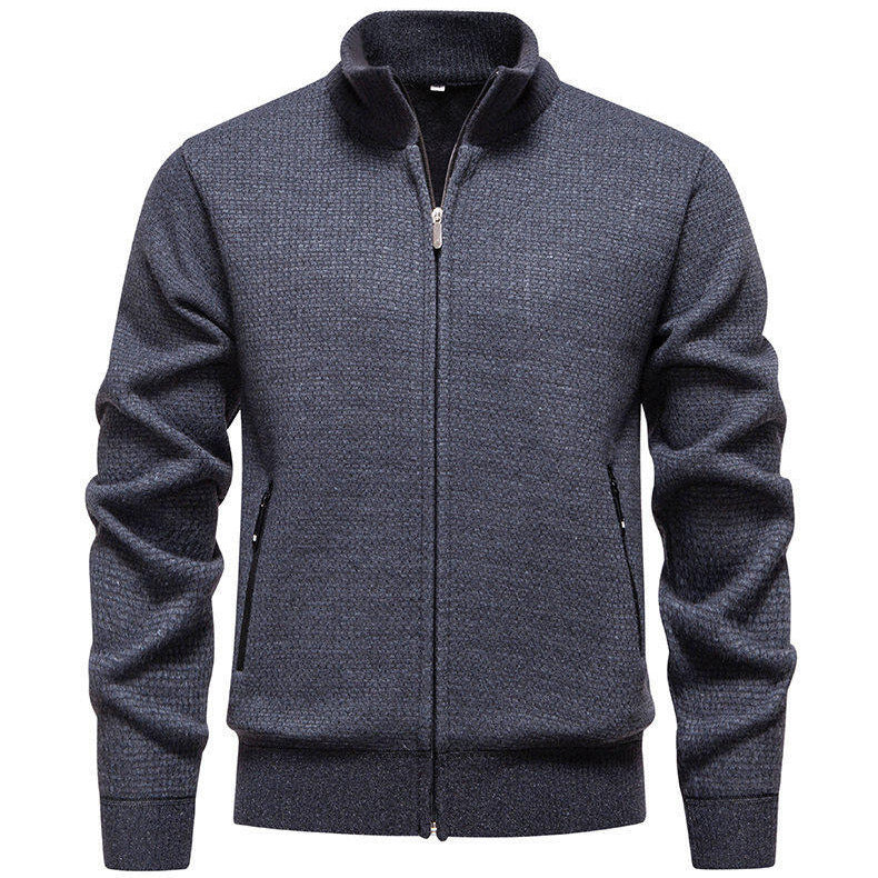 Herren Strickjacke mit modernem Zipper und seitlichen Reißverschlusstaschen EB