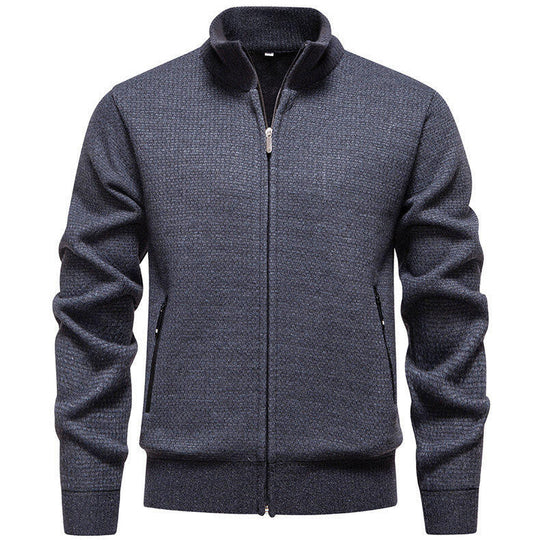 Herren Strickjacke mit modernem Zipper und seitlichen Reißverschlusstaschen EB