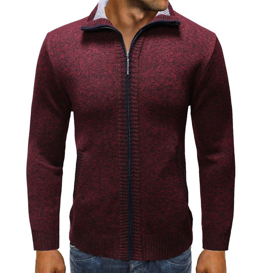 Herren Strickjacke mit Stehkragen und praktischen Taschen EB