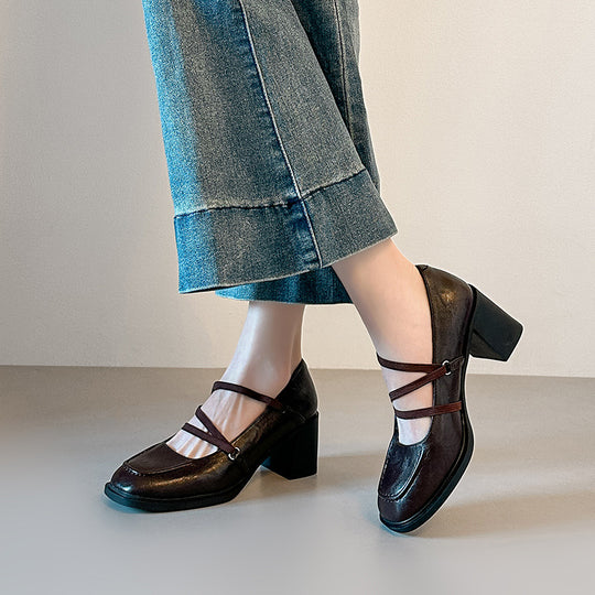 Damen Komfortable Mary Jane Schuhe mit modischem Riemen EB