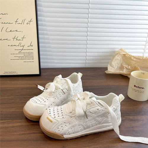Damen Sportliche Freizeitsneaker mit atmungsaktiver Netz-Oberfläche und weicher Sohle EB