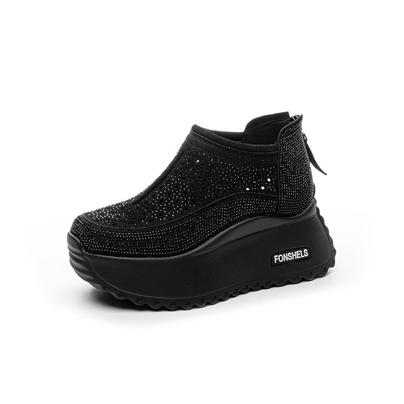 Damen Komfortable Plateau-Sneaker mit atmungsaktivem Obermaterial und modischem Design EB