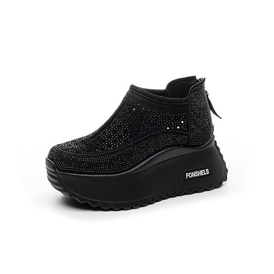Damen Komfortable Plateau-Sneaker mit atmungsaktivem Obermaterial und modischem Design EB