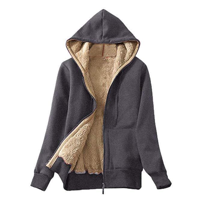 Damen Kuschelige Fleecejacke mit hohem Kragen und praktischem Reißverschluss EB