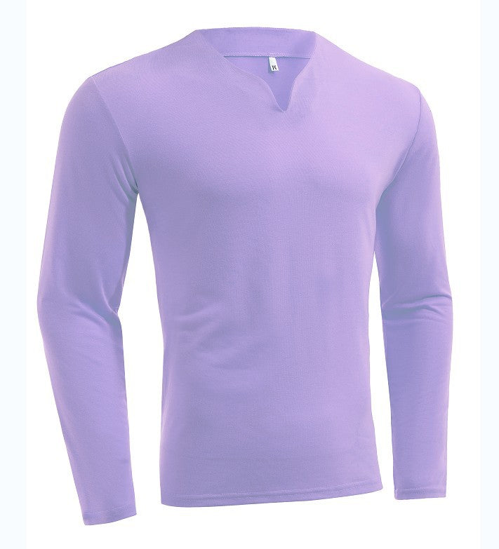 Herren nan Langarmshirt mit V-Ausschnitt Slim Fit Baumwollmix und elastischem Komfortbund EB