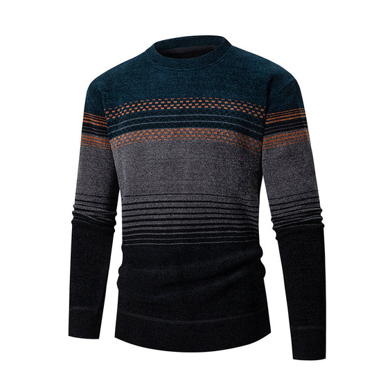 Herren modischer Pullover mit einzigartigem Strukturdesign und mehrfarbigem Muster EB