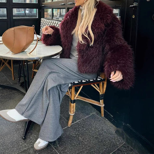 Damen Kunstfellmantel im modischen Oversized-Schnitt EB