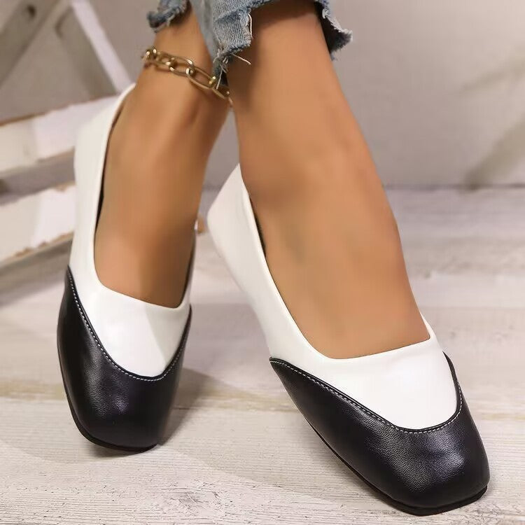 Damen elegante Ballerinas mit klassischem Farbkontrast EB