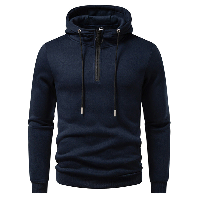 Herren Kapuzenpullover mit halblangem Reißverschluss und modernem Schnitt EB