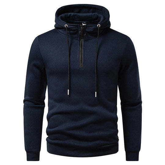 Herren Kapuzenpullover mit halblangem Reißverschluss und modernem Schnitt EB