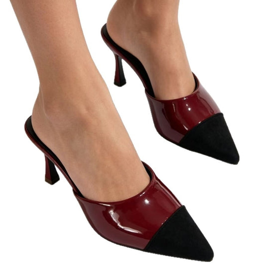 Damen Elegante Slingback High-Heels mit modischem Kontrast EB