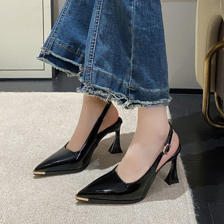 Damen Slingback Pumps mit spitzem Zehenbereich und elegantem Blockabsatz EB