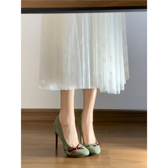 Damen elegante und raffinierte Stiletto-Pumps mit Schleifendetail EB