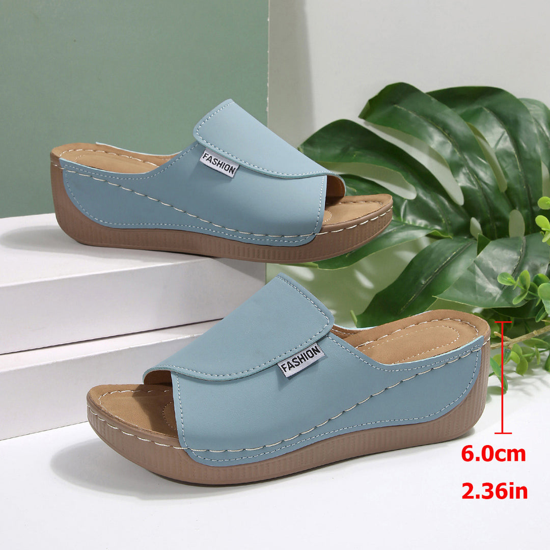 Damen Bequeme Keil-Pantoletten EB