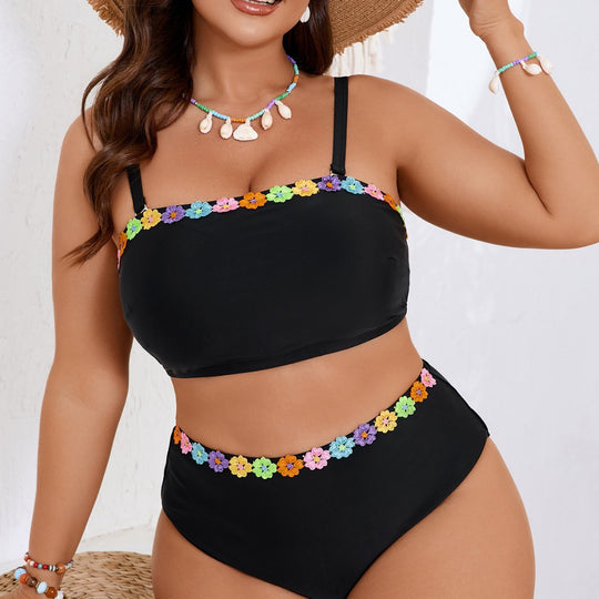 Damen Bandeau-Bikini-Set mit floralem Akzent EB