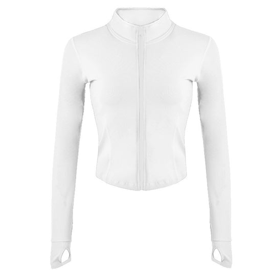 Damen Sportliche Zip-Jacke mit schmalem Schnitt und Daumenlöchern EB