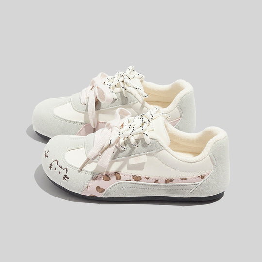 Damen Sneakers mit verspieltem Katzenmotiv und bequemer Dämpfung EB