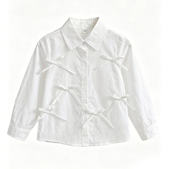 Mädchen Bluse mit liebevollen Schleifendetails EB