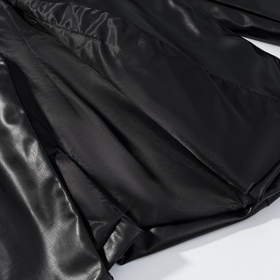 Damen elegante Kunstlederjacke EB