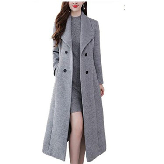 Damen Lange Wollmantel EB