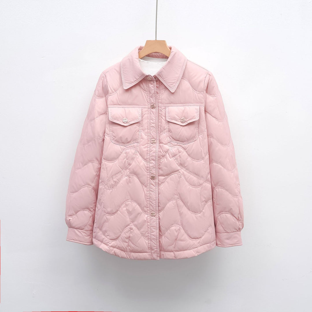 Damen gesteppte Outdoor-Jacke mit Taschen und bequemer Passform EB