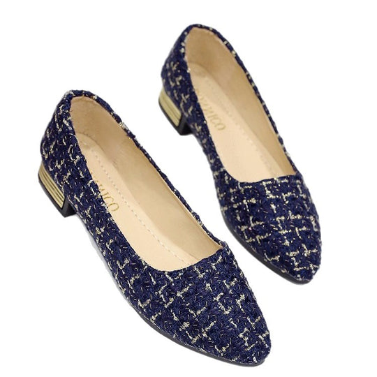 Damen Ballerinas mit schicker Struktur und modernem Absatz EB