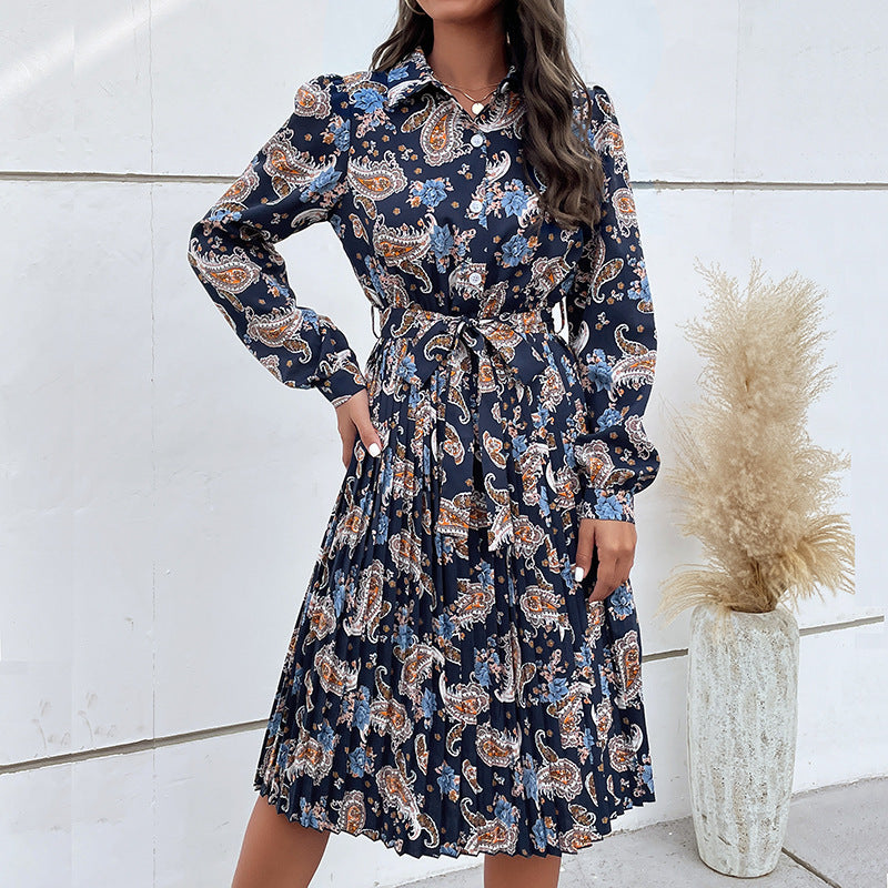Damen Midi Kleid mit floralen Mustern EB