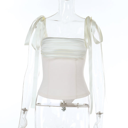 Damen Bandeau-Oberteil mit feinen Rüschendetails EB