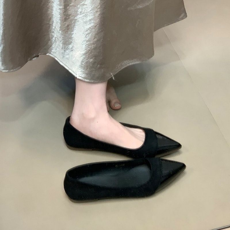 Damen spitze Ballerinas aus weichem Veloursleder EB