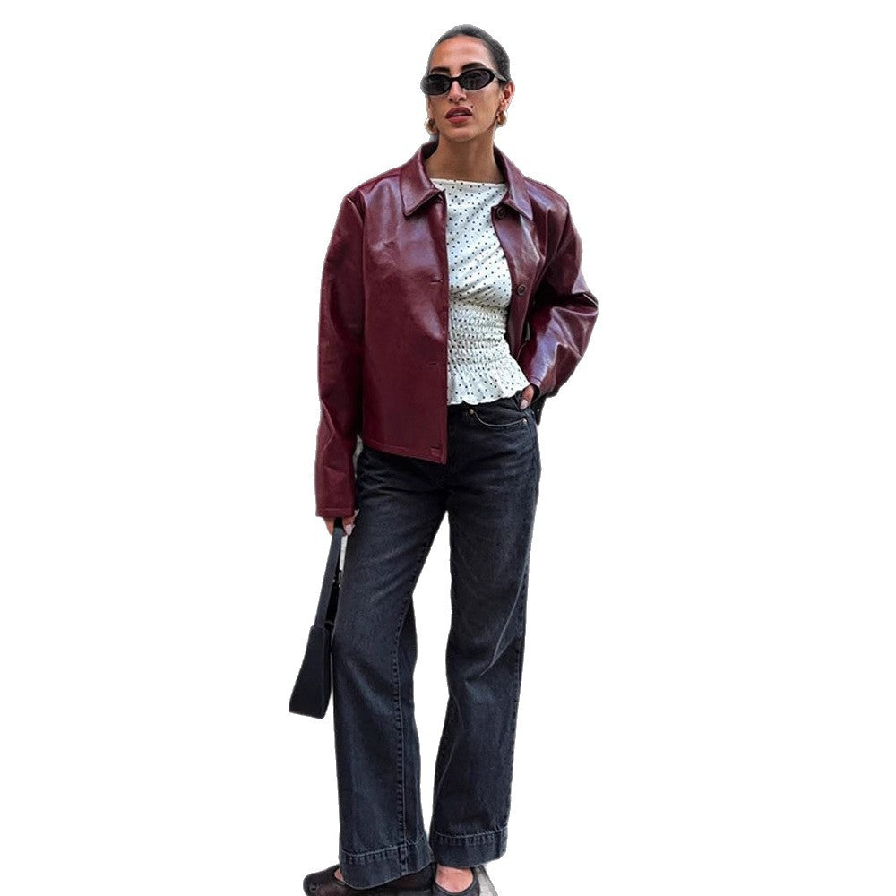 Damen Kunstlederjacke mit eleganter Passform EB
