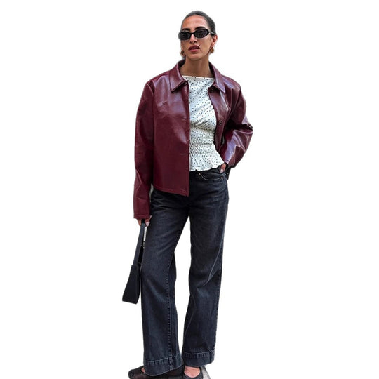Damen Kunstlederjacke mit eleganter Passform EB