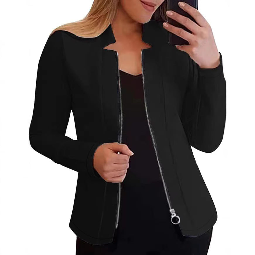 Damen Bikerjacke mit innovativem Schnitt und praktischen Reißverschlussdetails EB