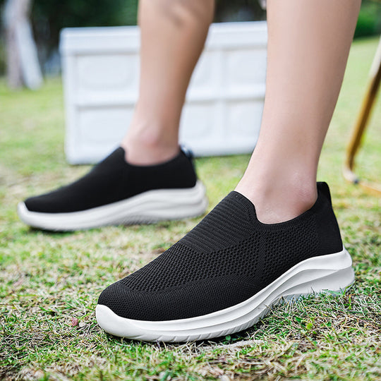 Damen Bequeme Slip-On Sneakers mit atmungsaktivem Mesh-Obermaterial EB