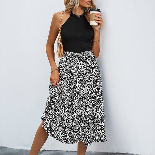 Damen Midi-Rock mit floralem Print und elastischem Bund EB