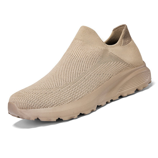 Unisex nan elastischer Strick-Schlupfschuh mit konturierter viskoelastischer Innensohle und rutschfester stoßdämpfender Laufsohle EB