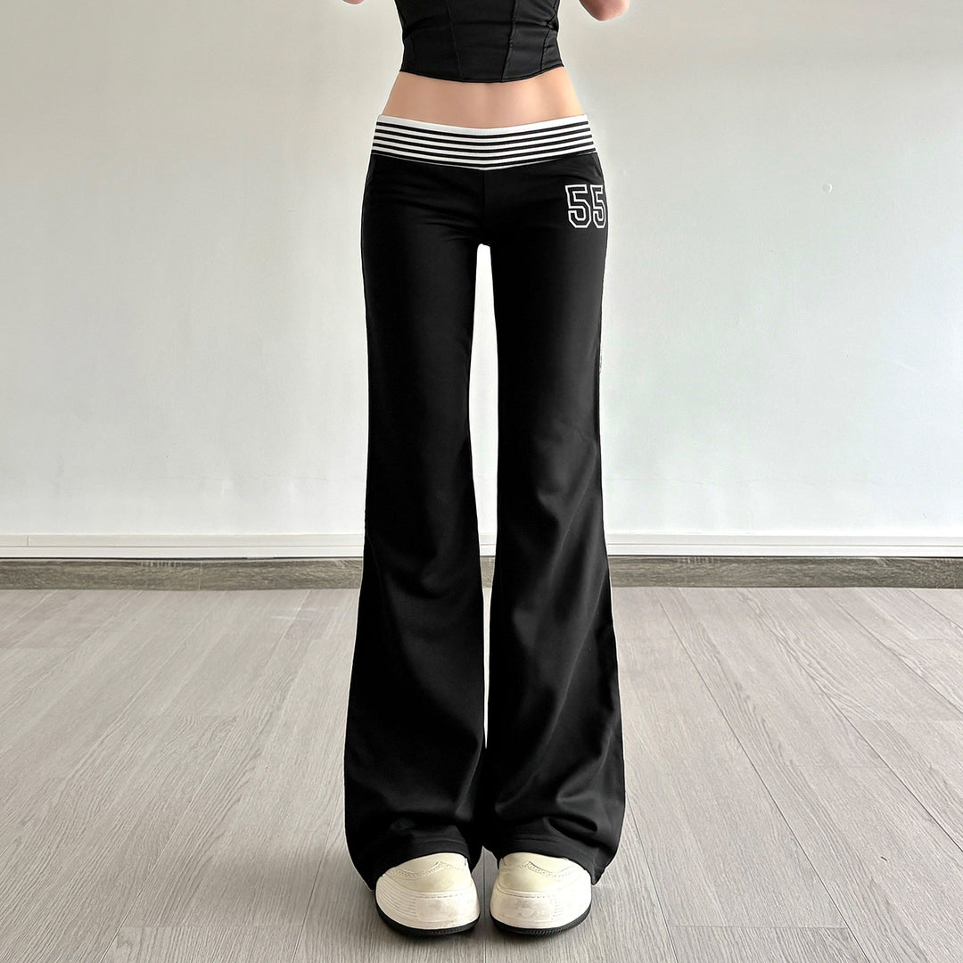 Damen Flared Jogginghose mit seitlichen Streifen EB