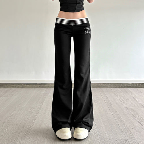 Damen Flared Jogginghose mit seitlichen Streifen EB