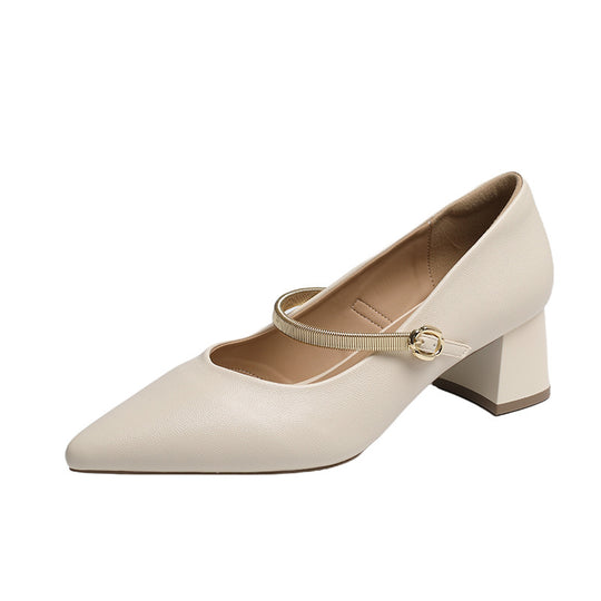 Damen Slingback-Pumps mit elegantem Riemen und komfortablem Blockabsatz EB