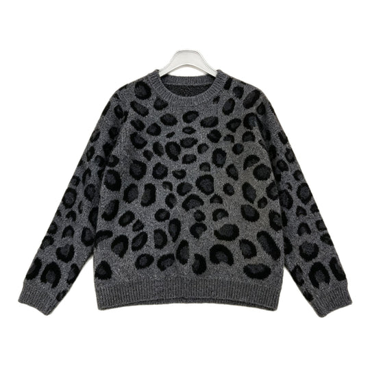 Damen Kuscheliger Rundhalspullover im Leo-Jacquard mit entspanntem Oversize-Schnitt EB