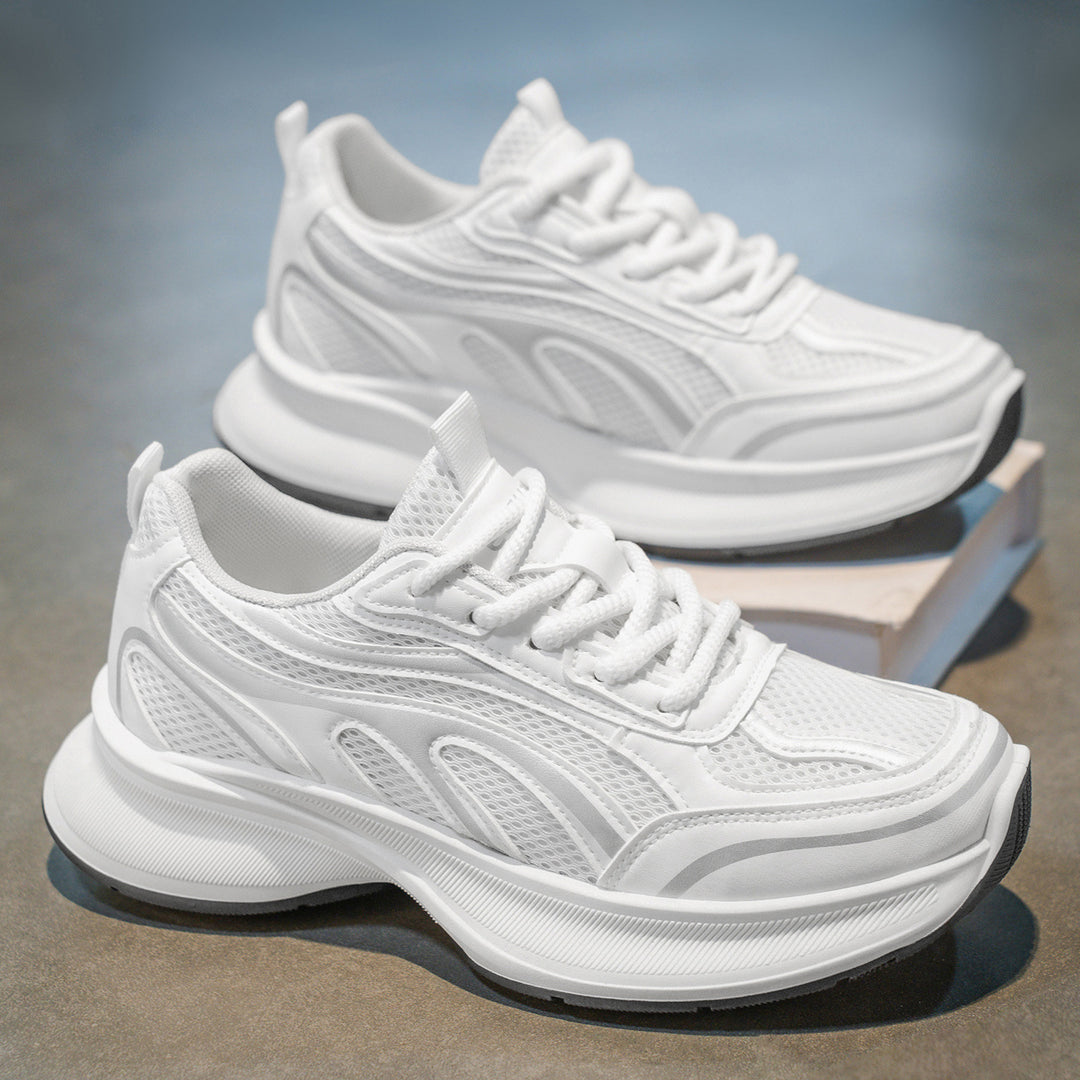 Damen Sportliche Trend Sneakers mit atmungsaktivem Mesh und dämpfender Sohle EB