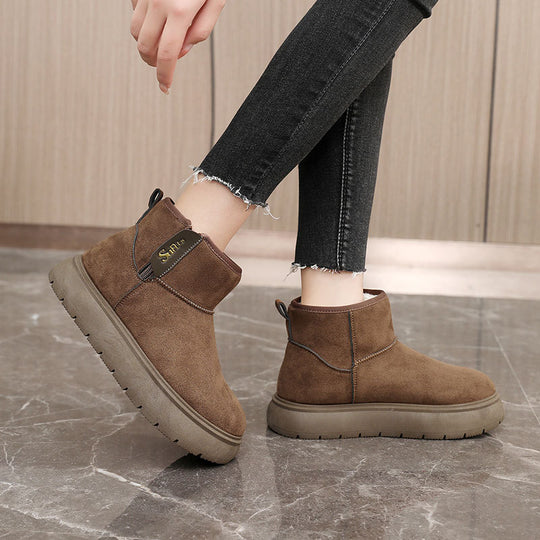 Damen modische Winterstiefeletten mit warmem Innenfutter und rutschfester Sohle EB