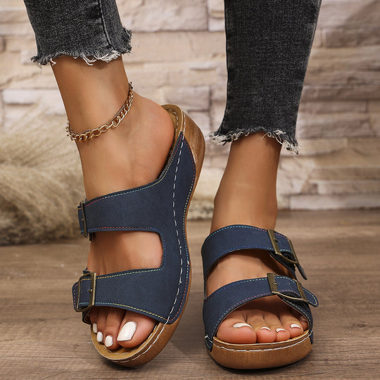 Damen Komfortable und elegante Clogs mit verstellbaren Schnallen EB